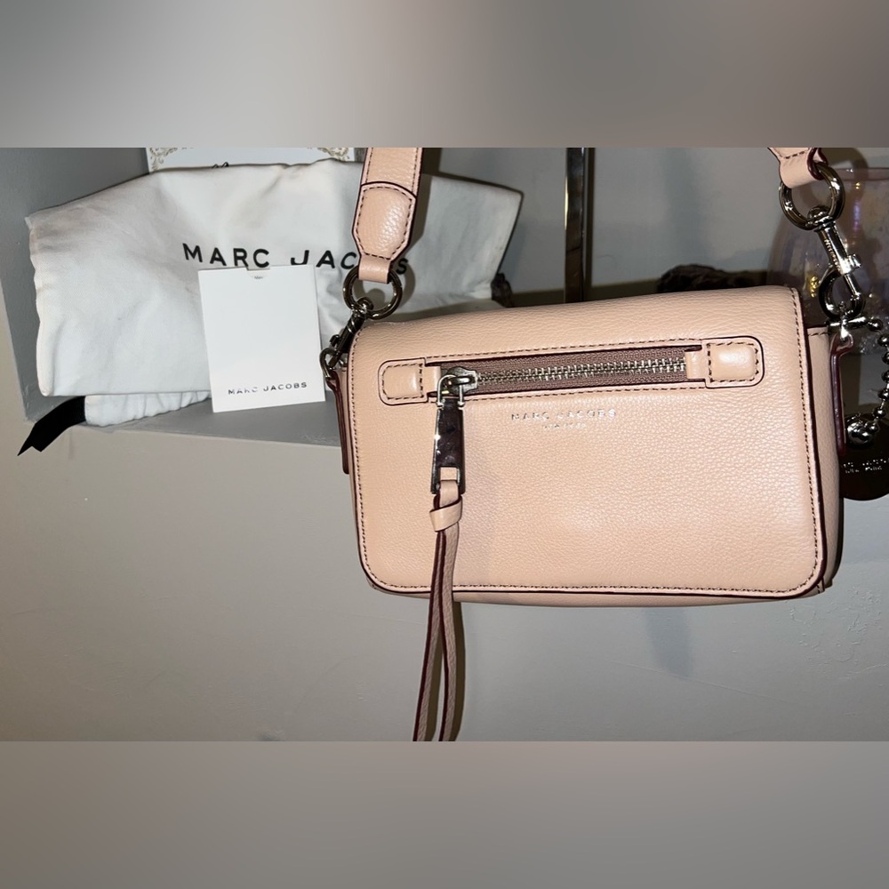 EUC Marc Jacobs Crossbody Bag -blush/nude pink with dusty and MJ charm.